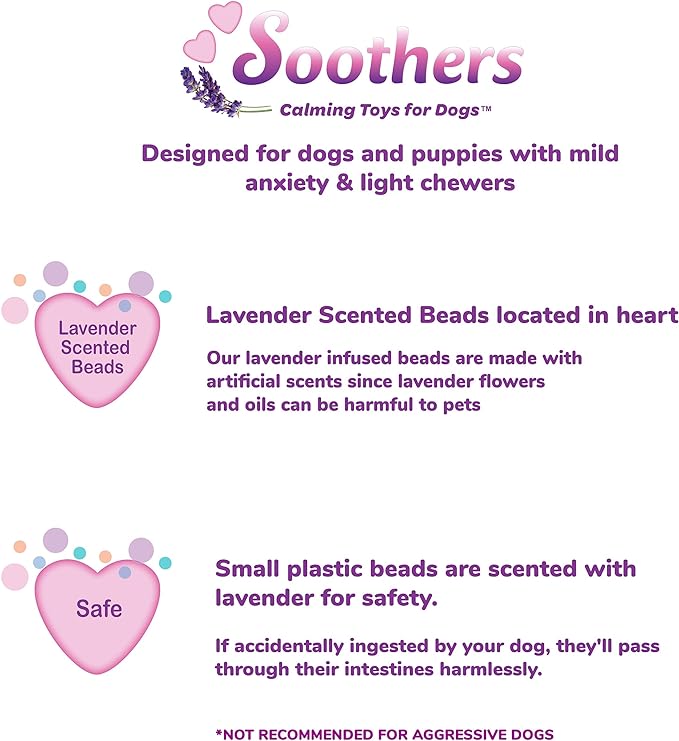 Calming Dog Plush Toy with Lavender Scent and Warming Pouch