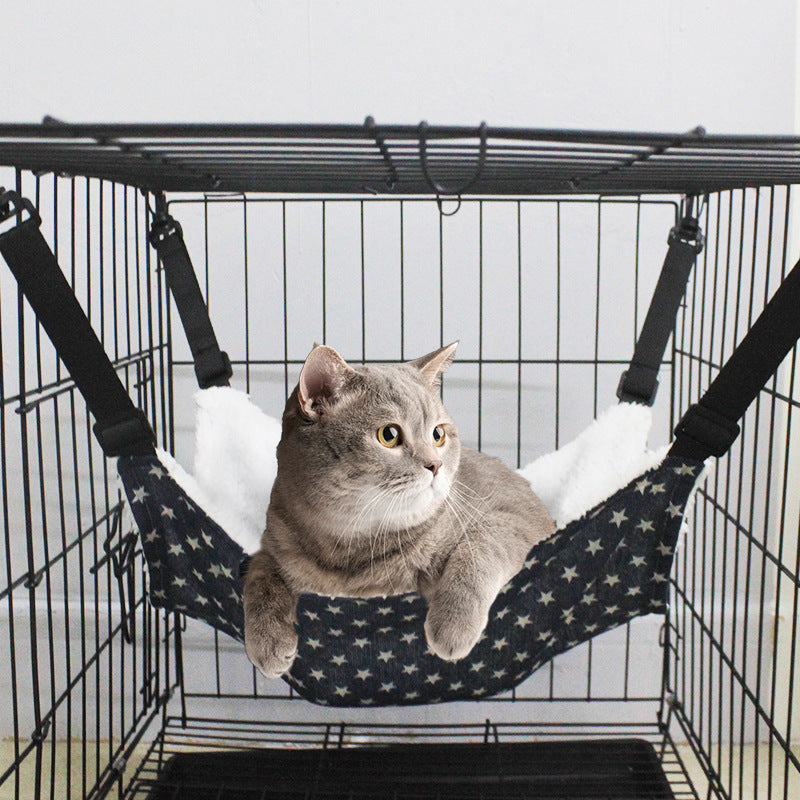 Adjustable Cat Hammock Bed – Canvas or Plush, Multiple Sizes