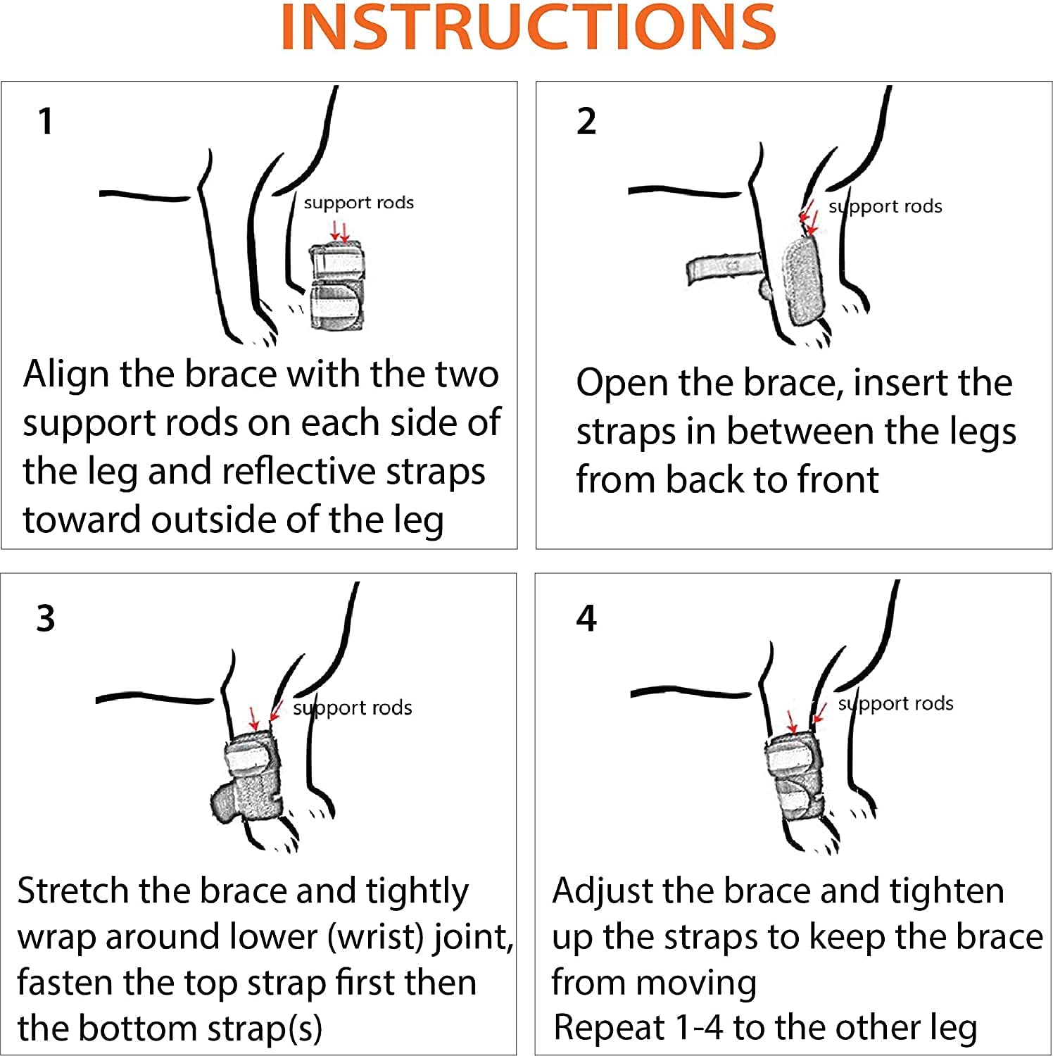NeoAlly 3-in-1 Front Leg Dog Splint Braces, Pair