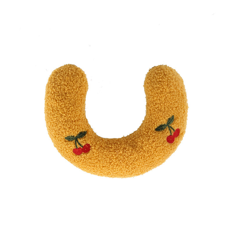 Half-Donut Faux Fur Pillow Bed for Cats & Small Dogs, 26 x 18 cm