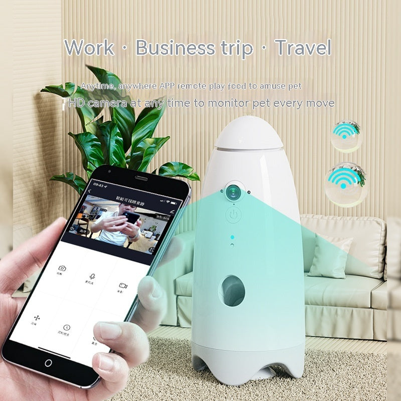 Automatic Pet Feeder with 1080p Camera, White, USB Rechargeable
