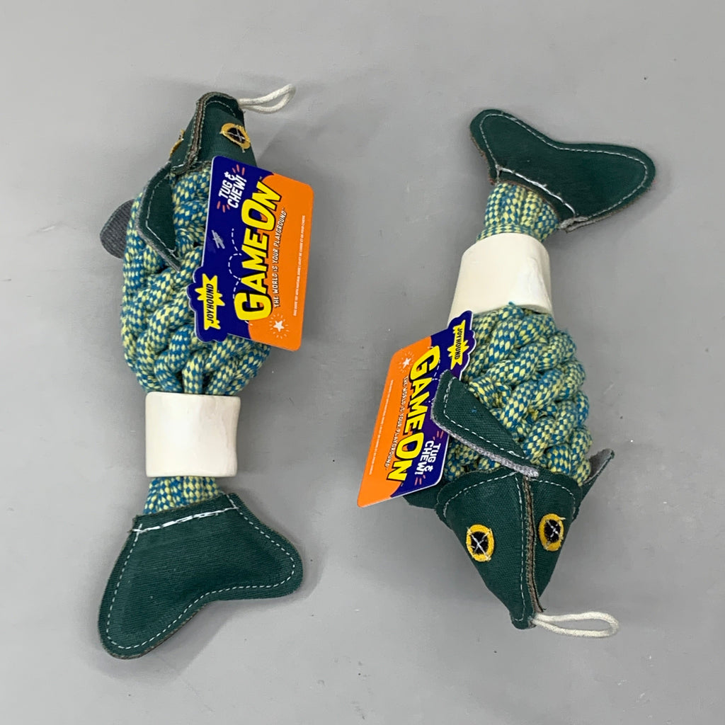 JOYHOUND Rope Fish Dog Toy with Bone, 2-Pack, 10.5-Inch