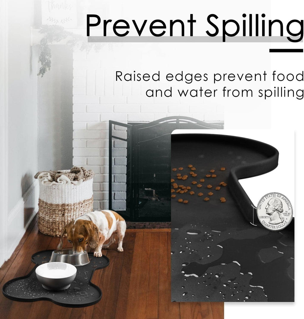 Silicone Pet Feeding Mat with Raised Edges, 20.5" x 14.5"