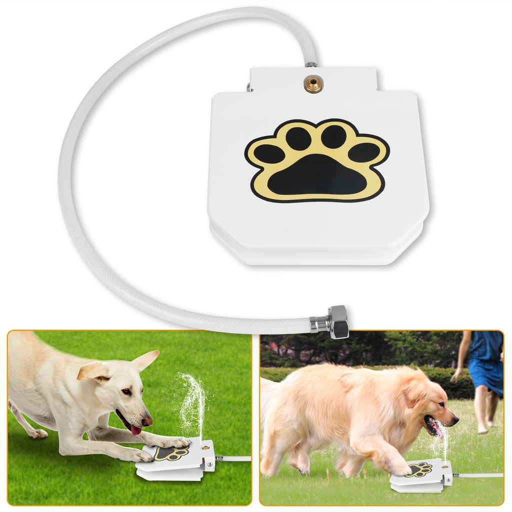 Step-On Outdoor Dog Water Fountain with Paw Pedal