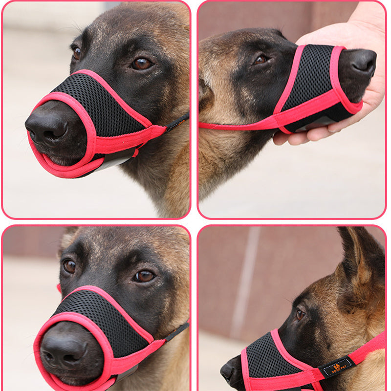 Breathable Mesh & Canvas Dog Muzzle, Adjustable Fit, XS–XXL