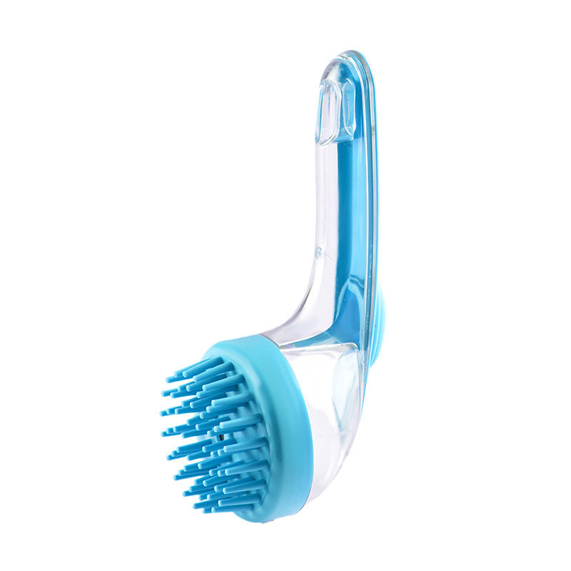 Dog Bath Brush with Built-In Shampoo Dispenser and Soft Bristles
