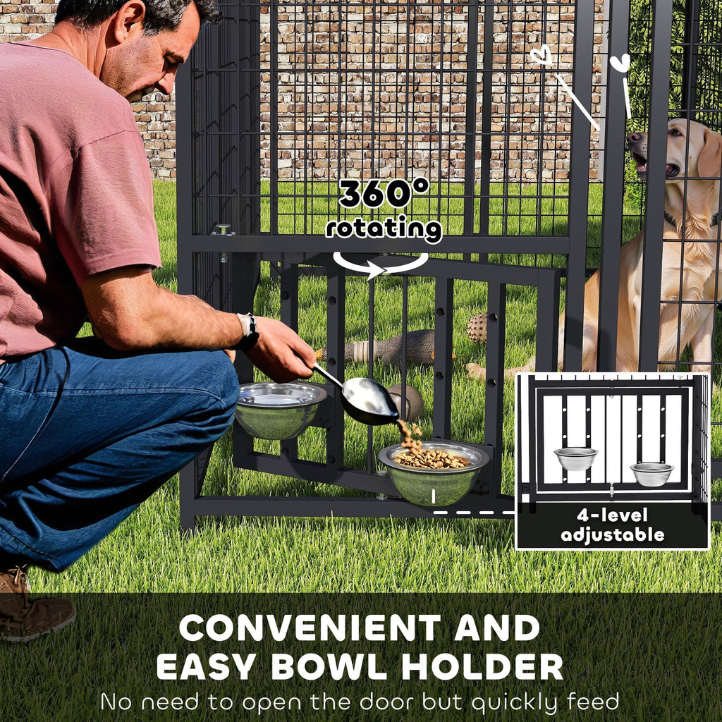 Welded Wire Outdoor Dog Kennel with Weather-Resistant Cover, 7.9 x 4 x 6 ft