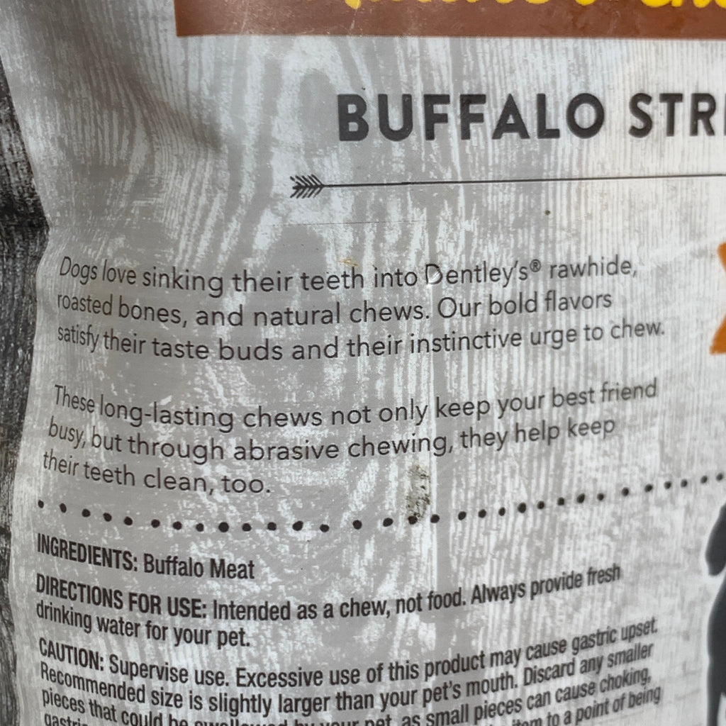 Dentley’s All Natural Buffalo Strips Dog Chews 3-Pack