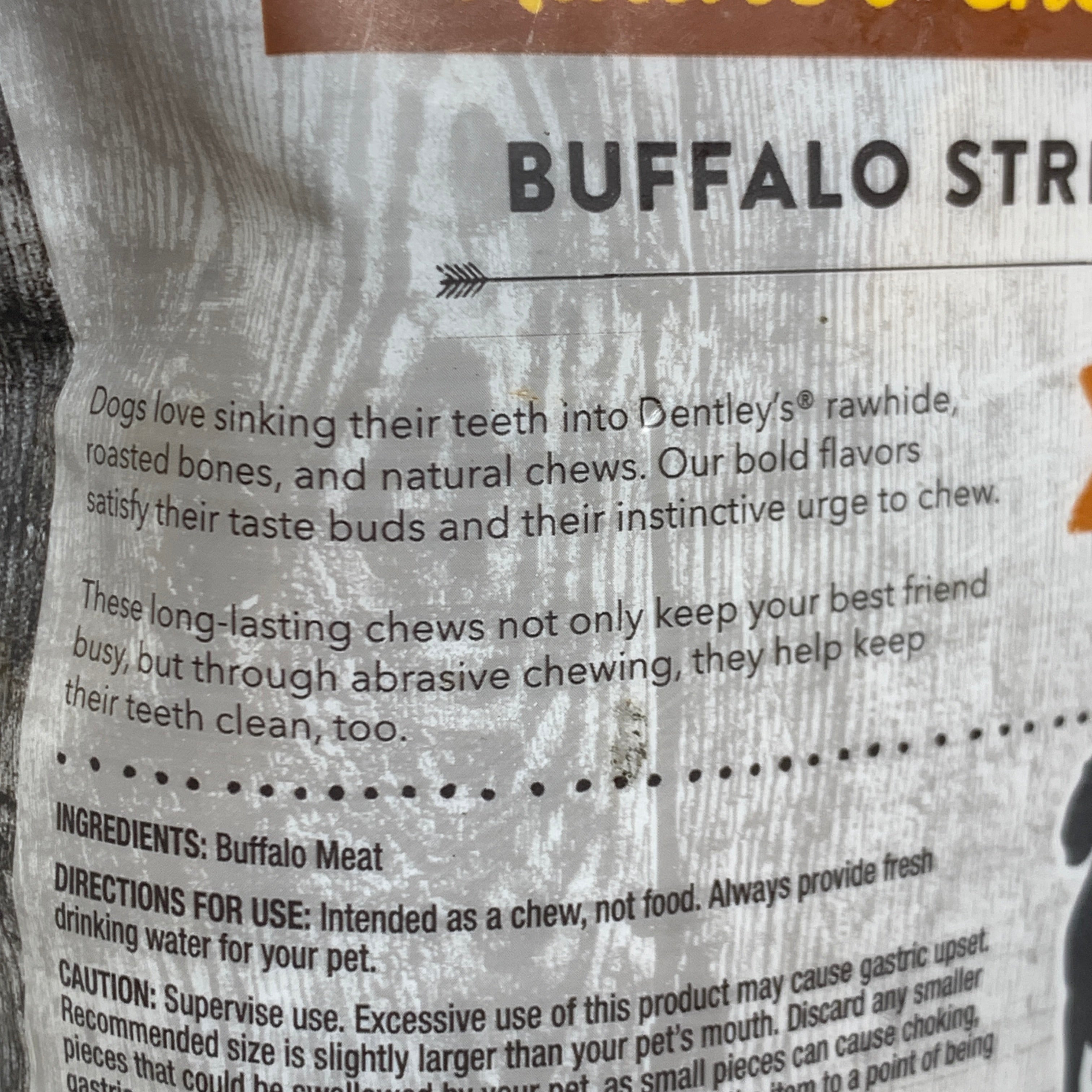 Dentley’s All Natural Buffalo Strips Dog Chews 3-Pack