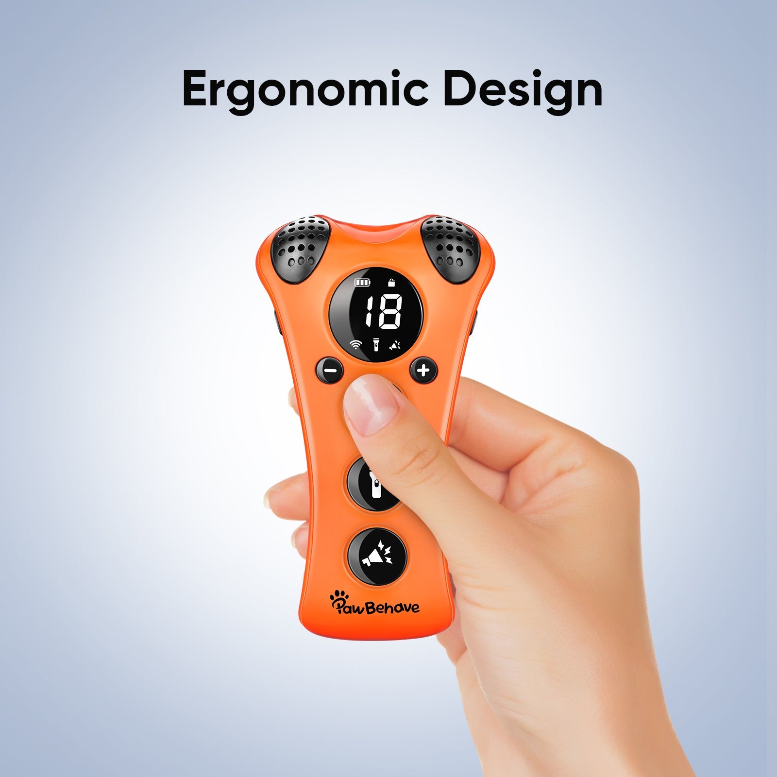 PawBehave Adjustable Ultrasonic Dog Trainer with LED Flashlight