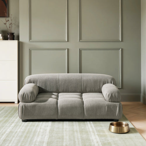 Velvet Pet Sofa with Bolstered Arms, Gray, Small to Medium Dogs