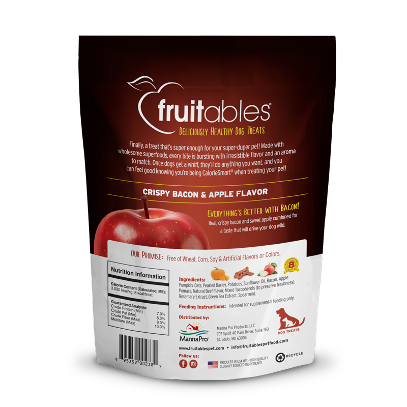 Bacon & Apple Crunchy Dog Treats, Oven-Baked, Low Calorie