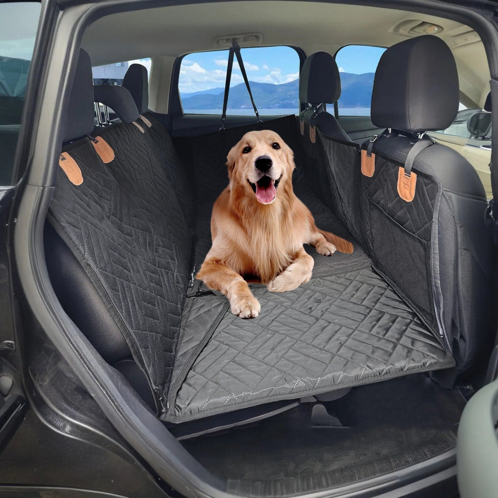Waterproof Dog Car Seat Cover with Mesh Window and Side Flaps