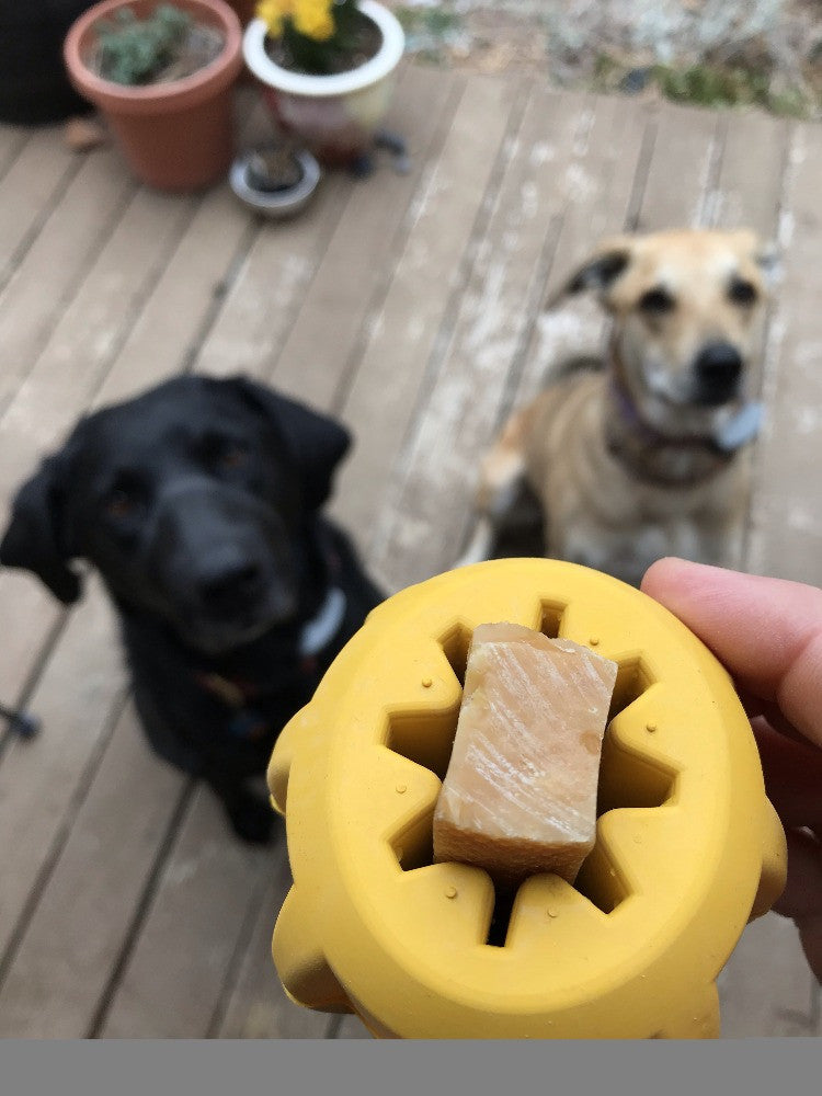 Gear eDispenser Rubber Chew Toy and Treat Holder for Power Chewers, Large