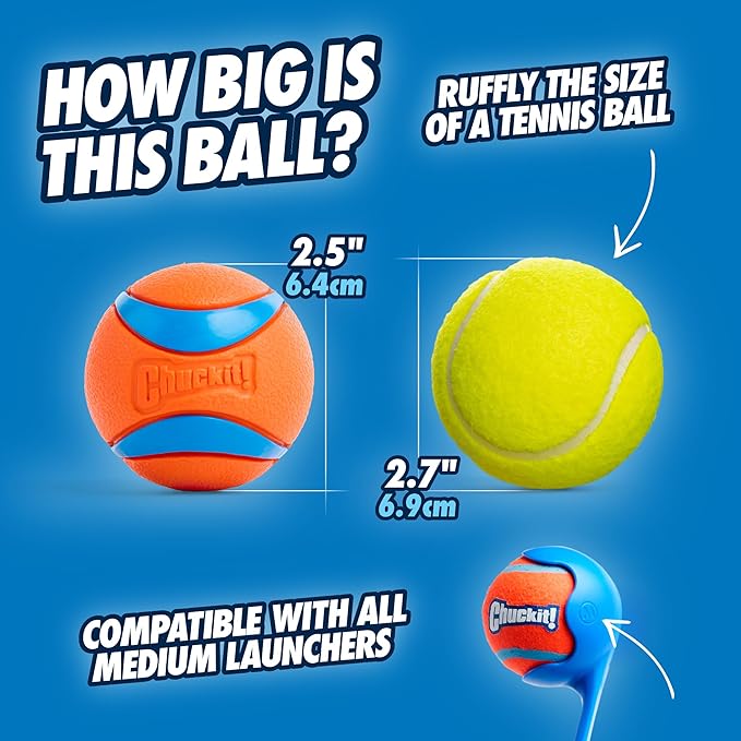 Ultra Ball for Medium Dogs, 2.5" – High-Bounce Fetch Toy