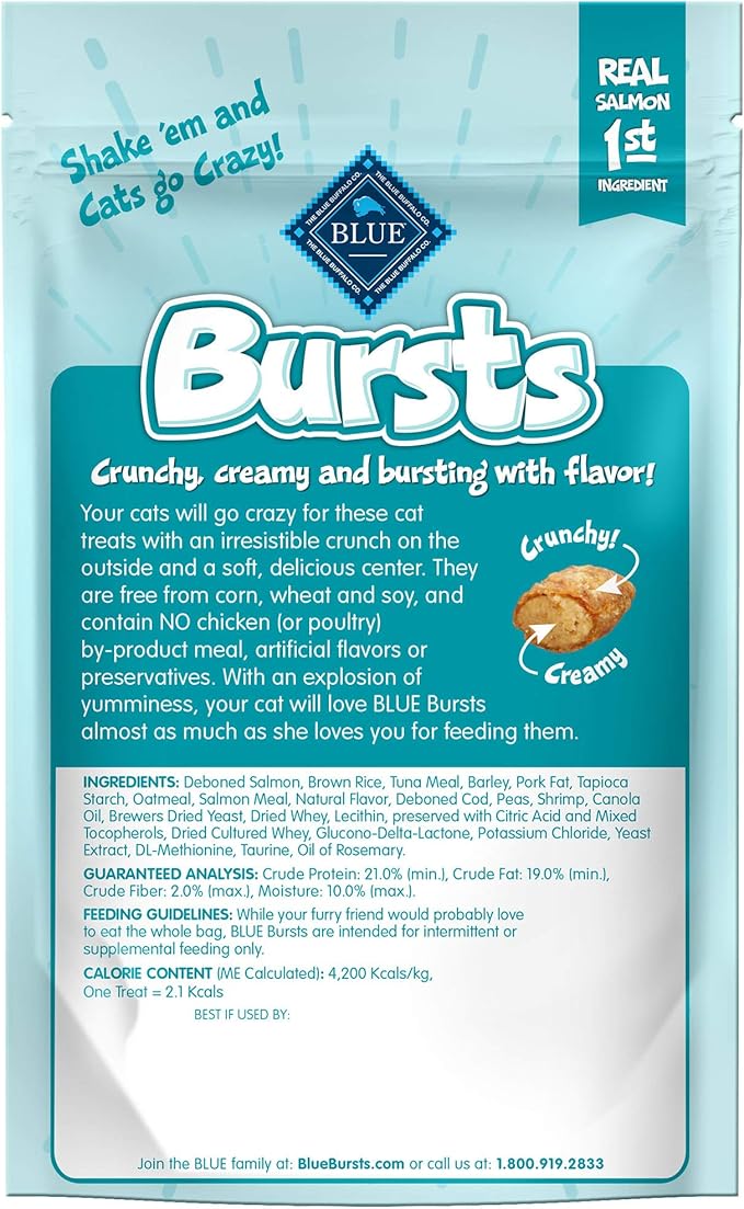BLUE Bursts Dual-Texture Cat Treats with Real Chicken or Fish