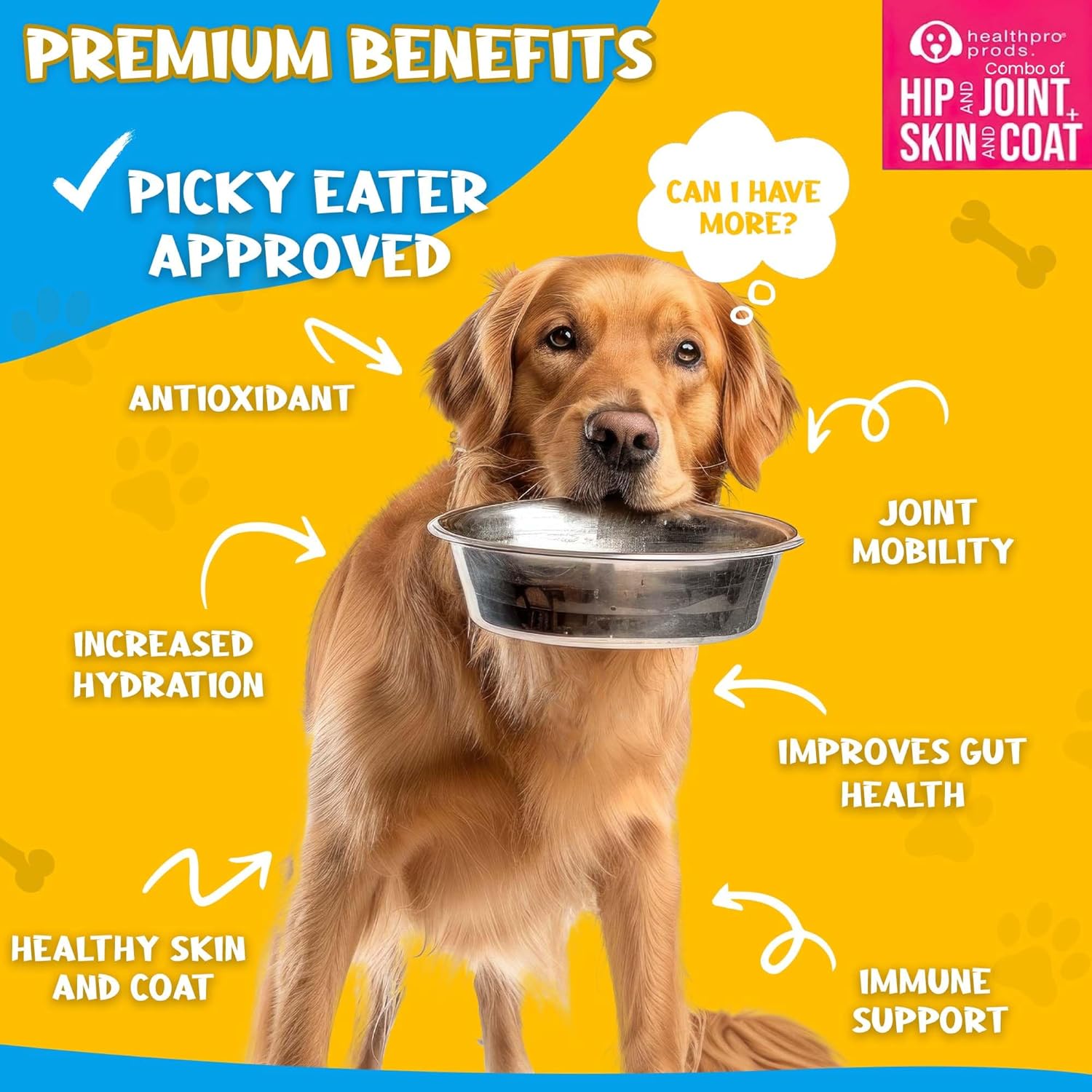 Dog Wellness Supplement with Omega 3-6-9 & Joint Support, 3-Pack