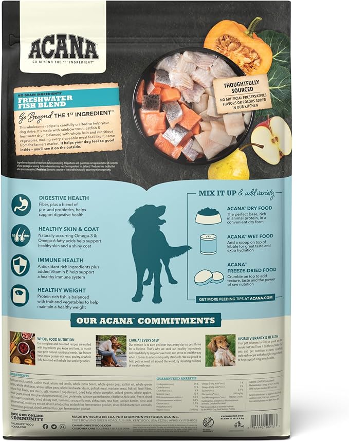 Grain-Free Dry Dog Food with Raw Trout & Catfish