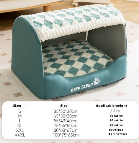 Self-Warming Dog Bed with Jacquard Velvet, Multiple Sizes