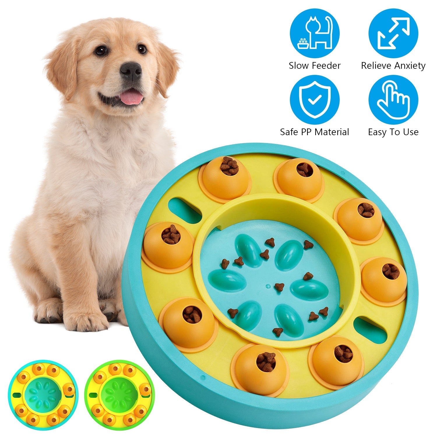 Interactive Dog Puzzle Food Feeder for Slow Eating and Mental Stimulation