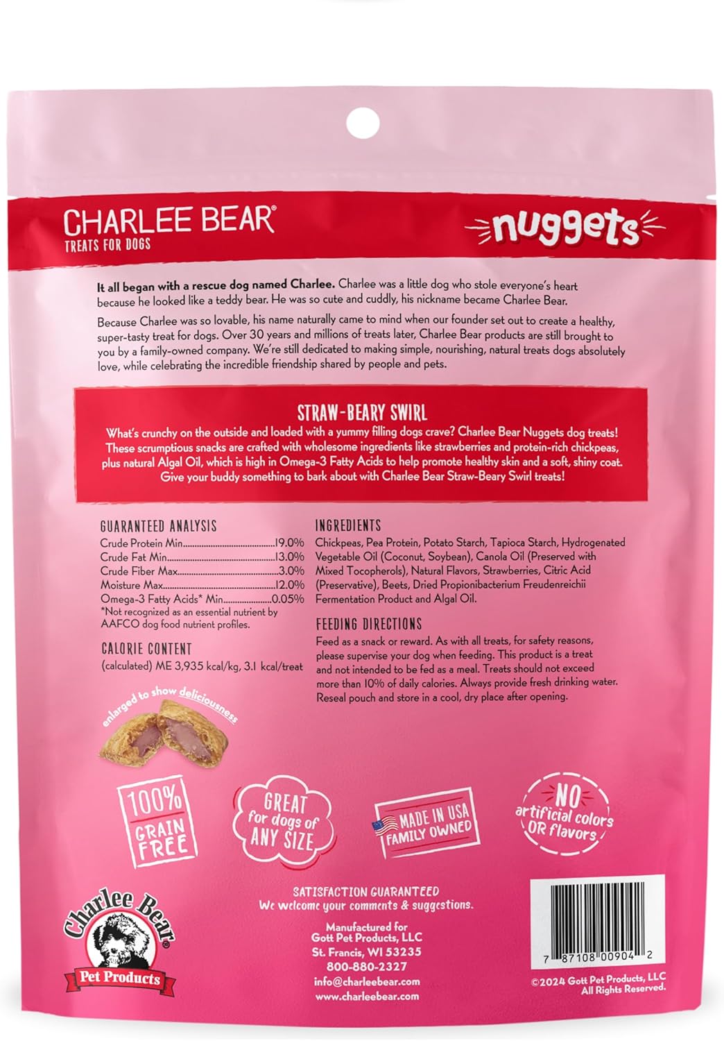 Strawberry Yogurt Grain-Free Dog Treats with Probiotics
