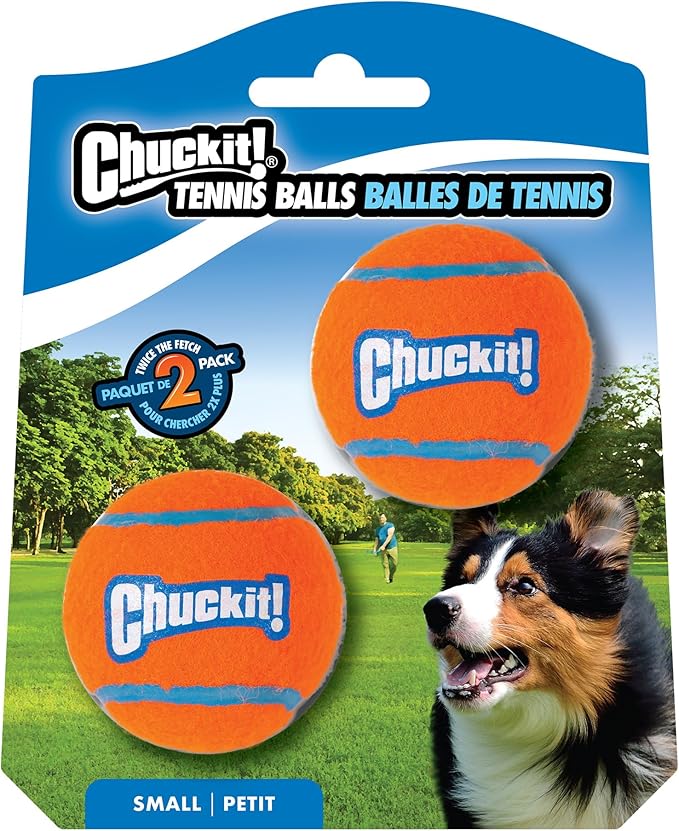 Dog Tennis Ball with Extra-Thick Rubber Core, Small or Medium