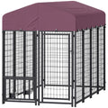 Welded Wire Outdoor Dog Kennel with Weather-Resistant Cover, 7.9 x 4 x 6 ft