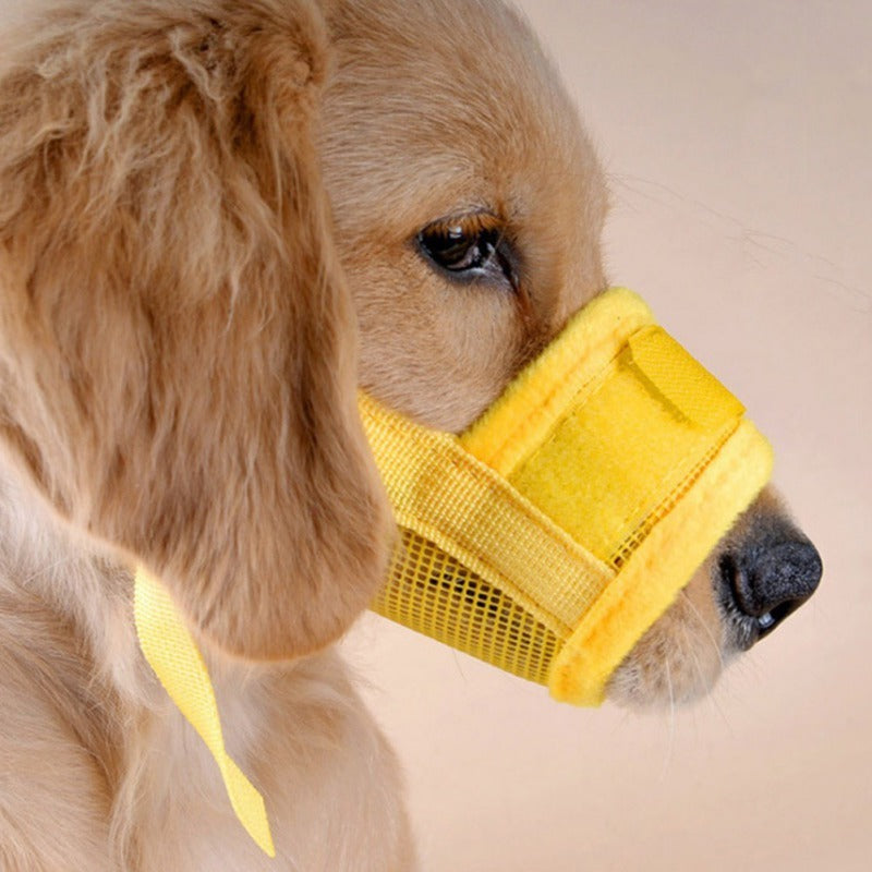 Breathable Mesh & Canvas Dog Muzzle, Adjustable Fit, XS–XXL