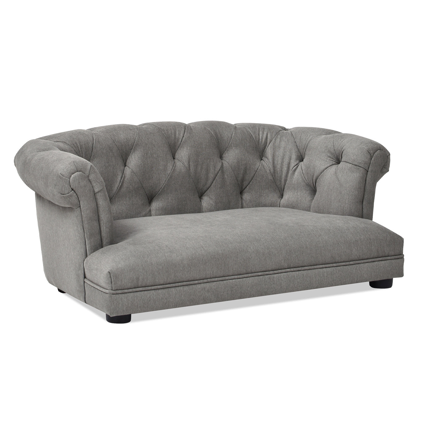 Gray Velvet Chesterfield Pet Sofa for Small and Medium Pets