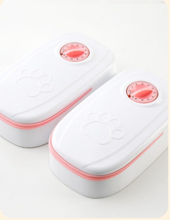 2-in-1 Gravity Pet Feeder and Water Dispenser, Pink or Gray