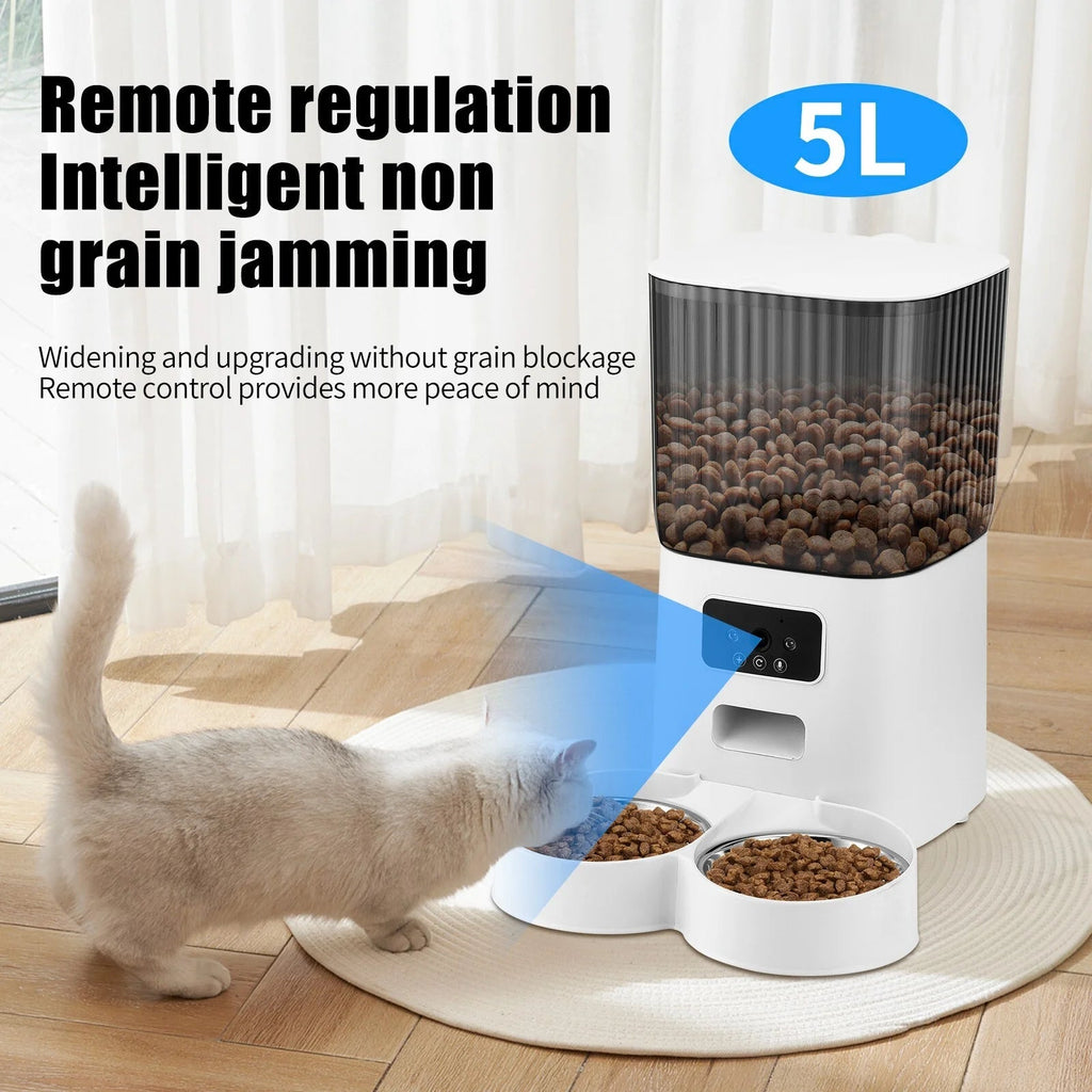Automatic Pet Feeder with 1080P Camera and 5L Capacity