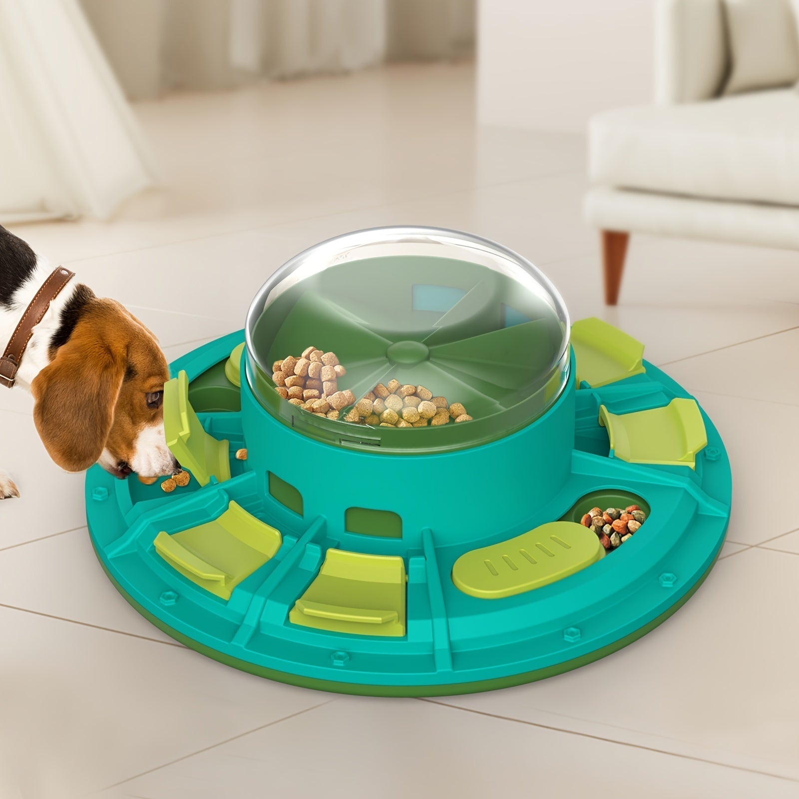 Dog Slow Feeder Puzzle Toy with Treat Dispenser
