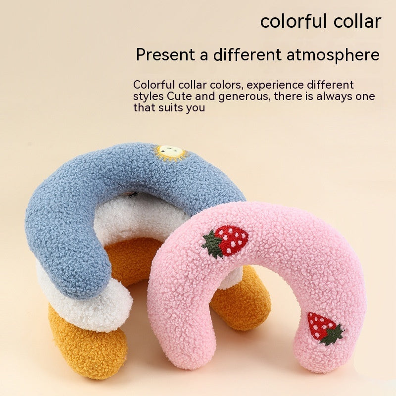 Half-Donut Faux Fur Pillow Bed for Cats & Small Dogs, 26 x 18 cm