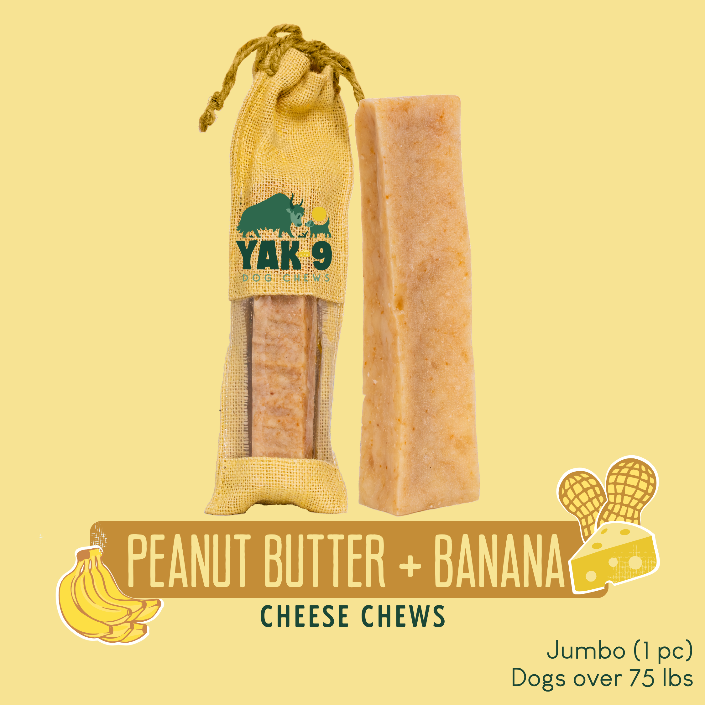 Organic Banana & Peanut Butter Dog Chews