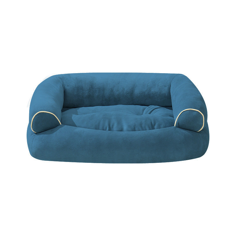 Velvet Pet Bed with Supportive Sides, Multiple Sizes