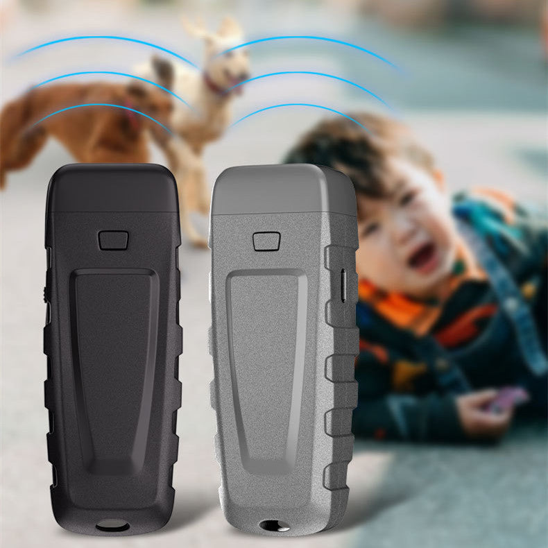 Ultrasonic Dog Trainer and Bark Control Device with LED Flashlight