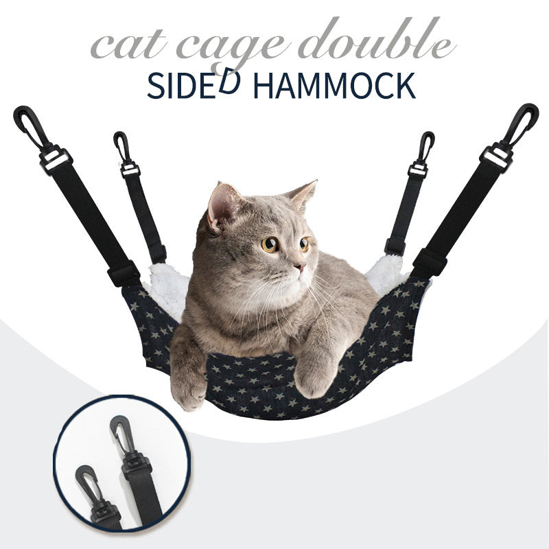 Flannel Cat Hammock with Plastic Hooks, Multiple Sizes