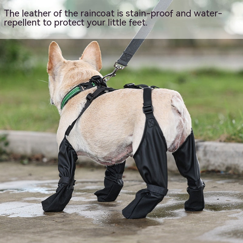 Soft Dog Paw Non-Slip Shoes, Waterproof, Black (Set of 4)