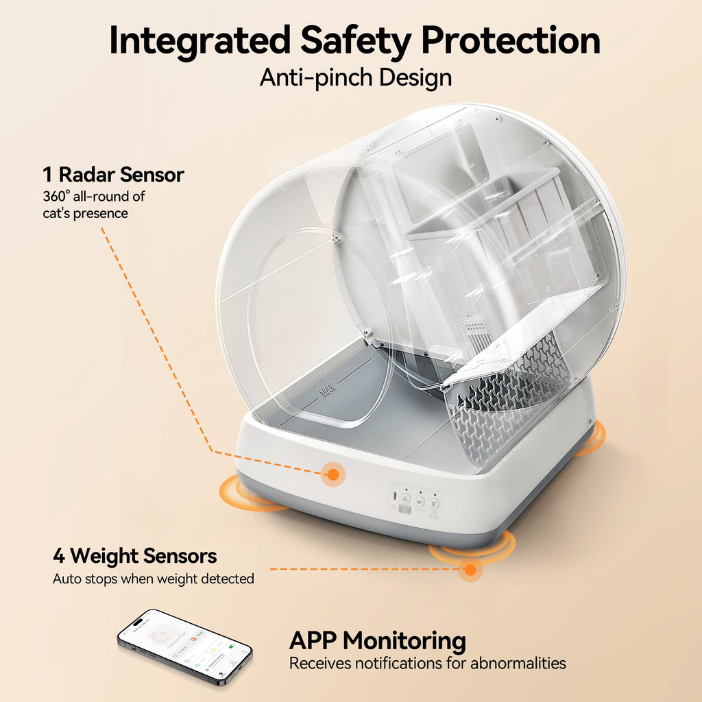 Smart Automatic Self-Cleaning Cat Litter Box with App Control