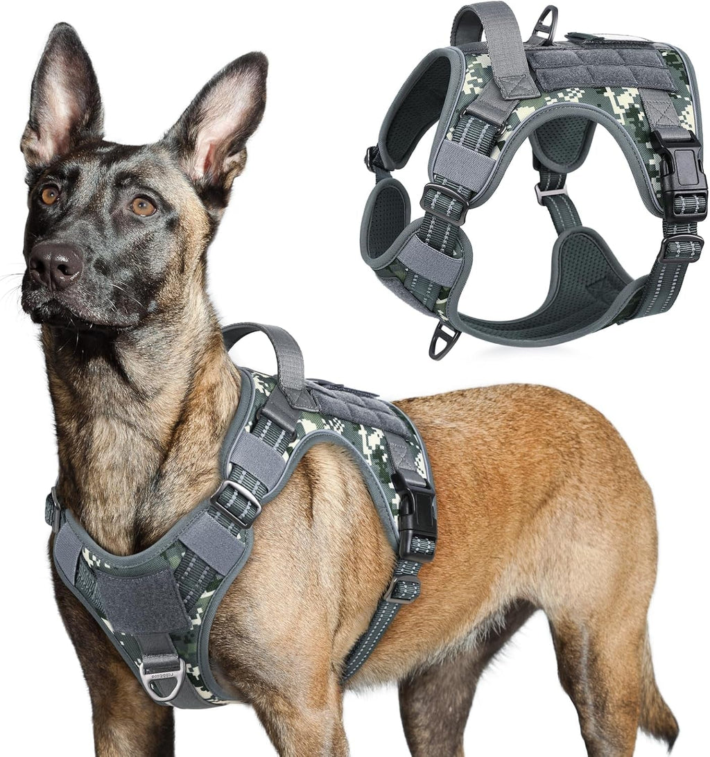 No Pull Tactical Dog Harness Molle Vest Adjustable Medium Large Dogs