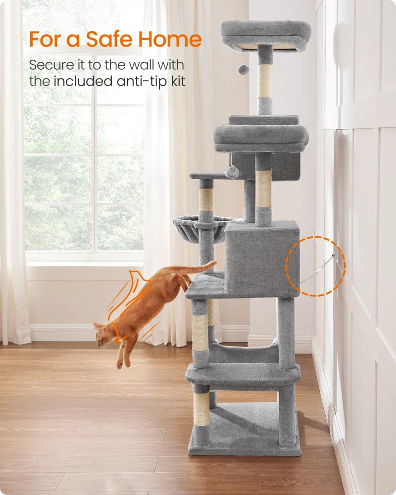 78" Multi-Tier Cat Tree with Condos and Perches