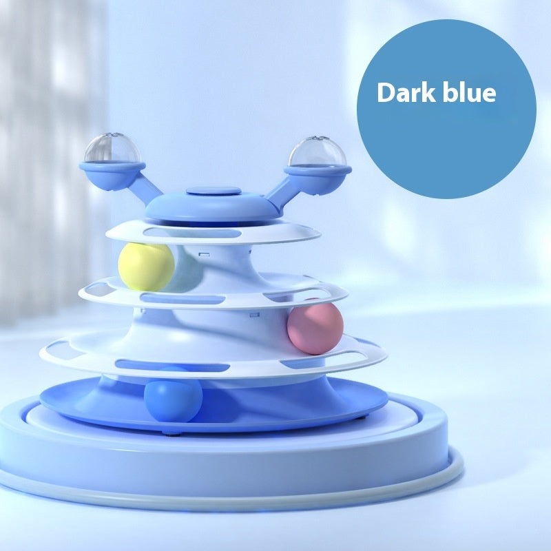 Four-Layer Cat Turntable Toy with Rotating Balls