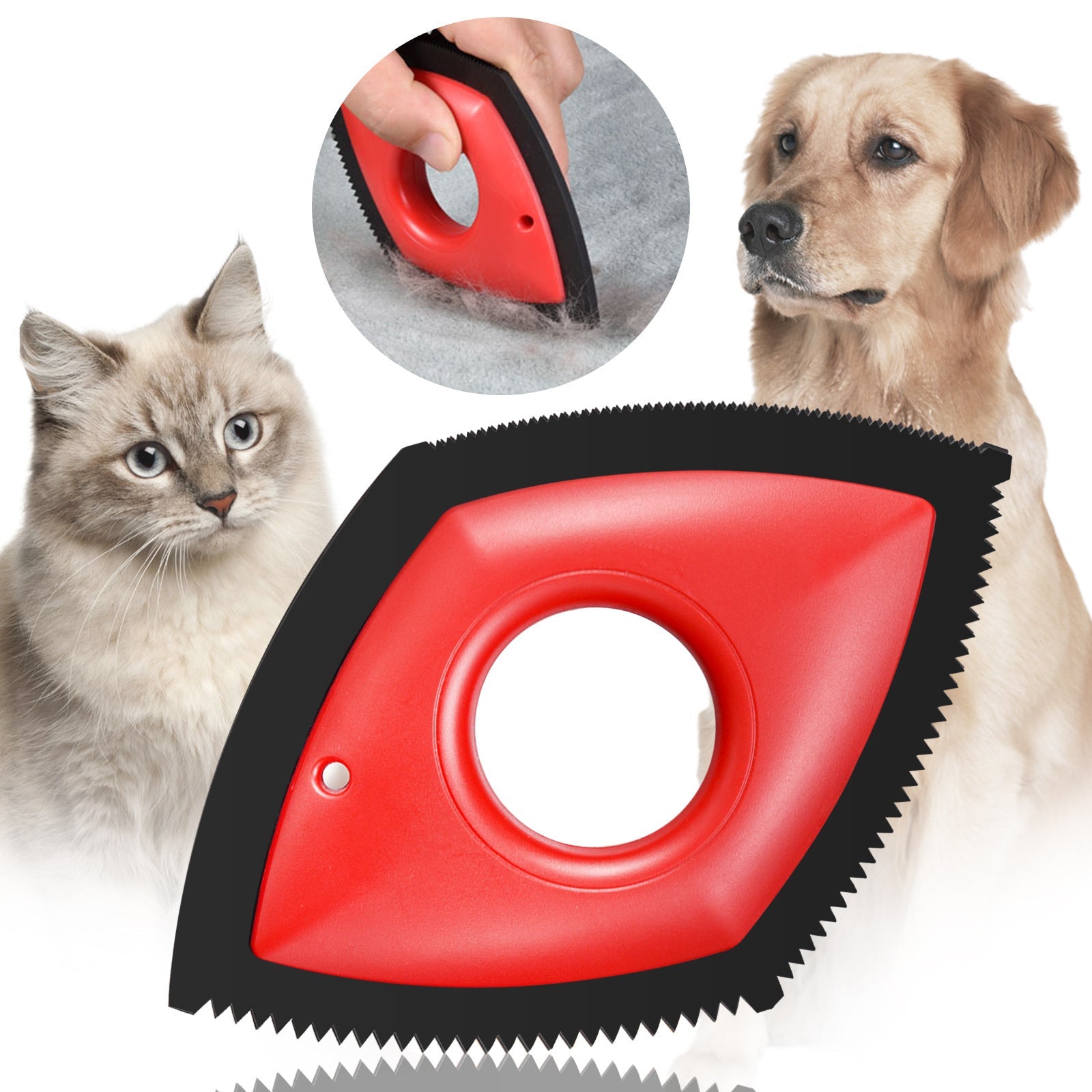 Reusable Pet Hair Remover with Four Cleaning Modes, Black