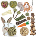 Natural Chew Toy and Treat Set for Small Pets, 13 Pieces