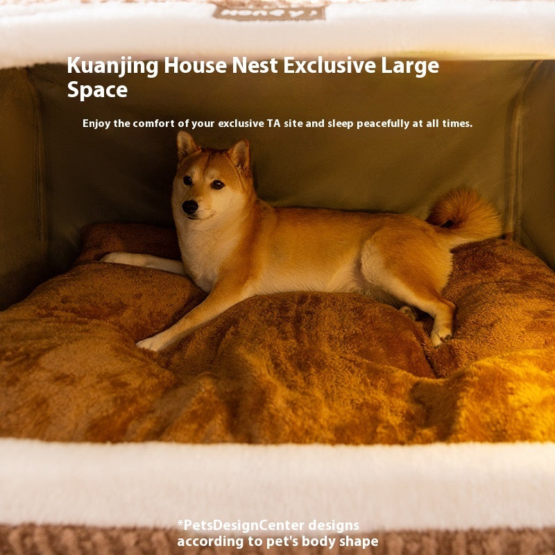 Self-Warming Dog Bed with Jacquard Velvet, Multiple Sizes