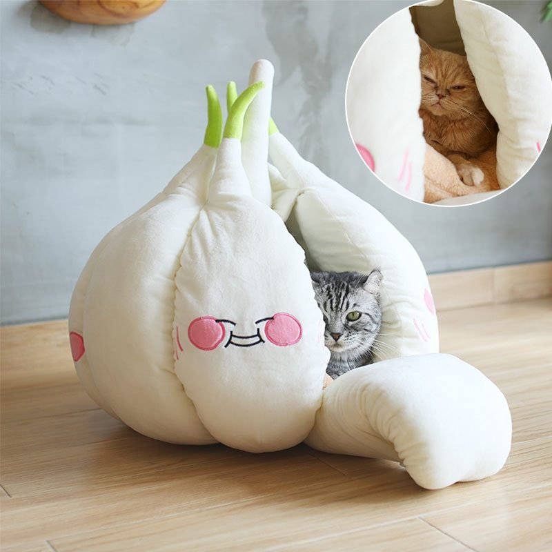 Cotton Pet Nest with Removable Pad, White, 40 x 28 x 20 cm