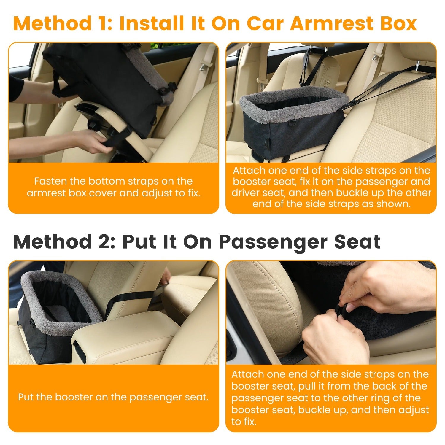 Small Pet Car Seat for Center Console, Up to 9 lbs