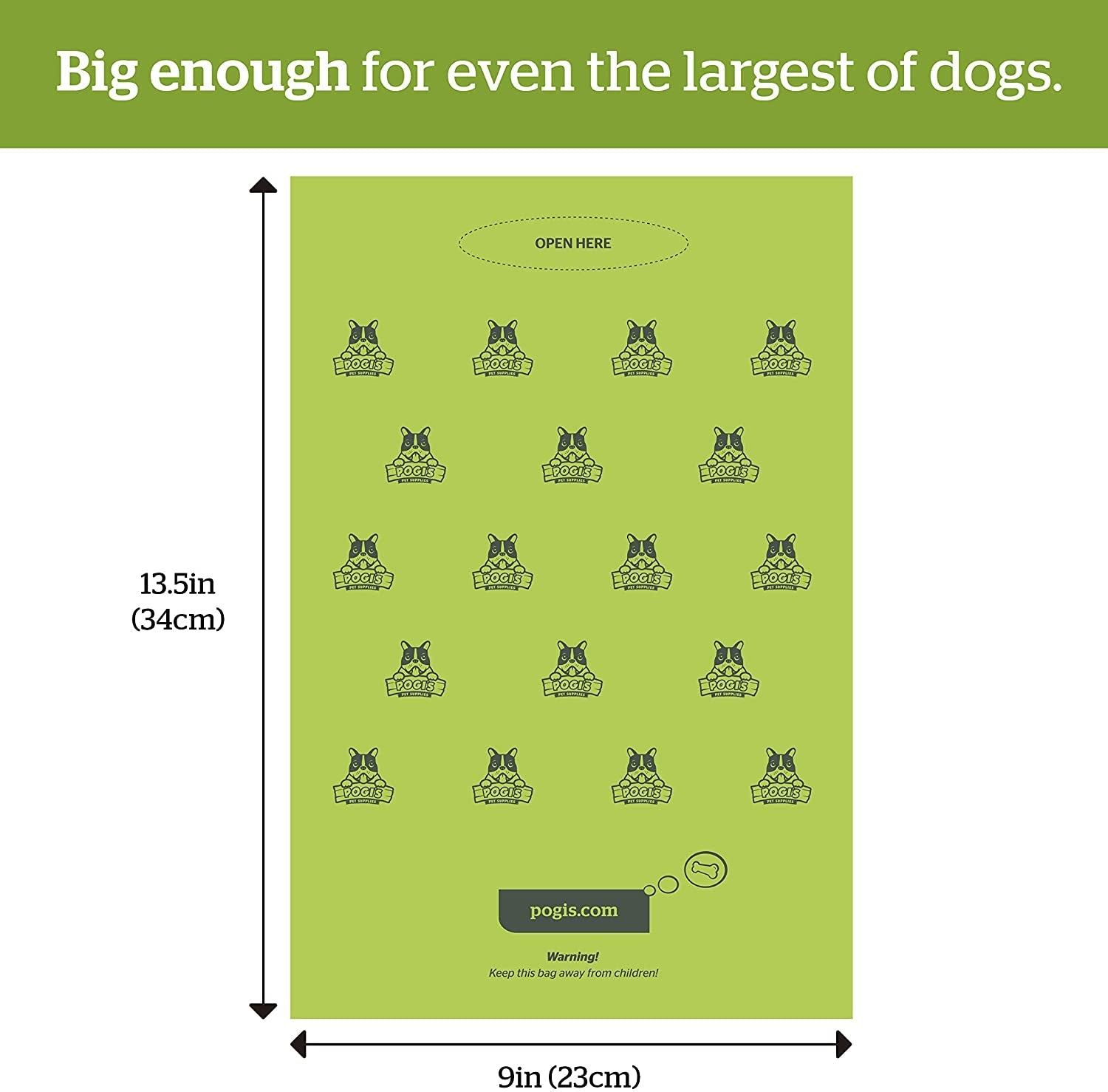 Extra Large Dog Poop Bags, 9 x 13.5 in, 150 Count, Scented