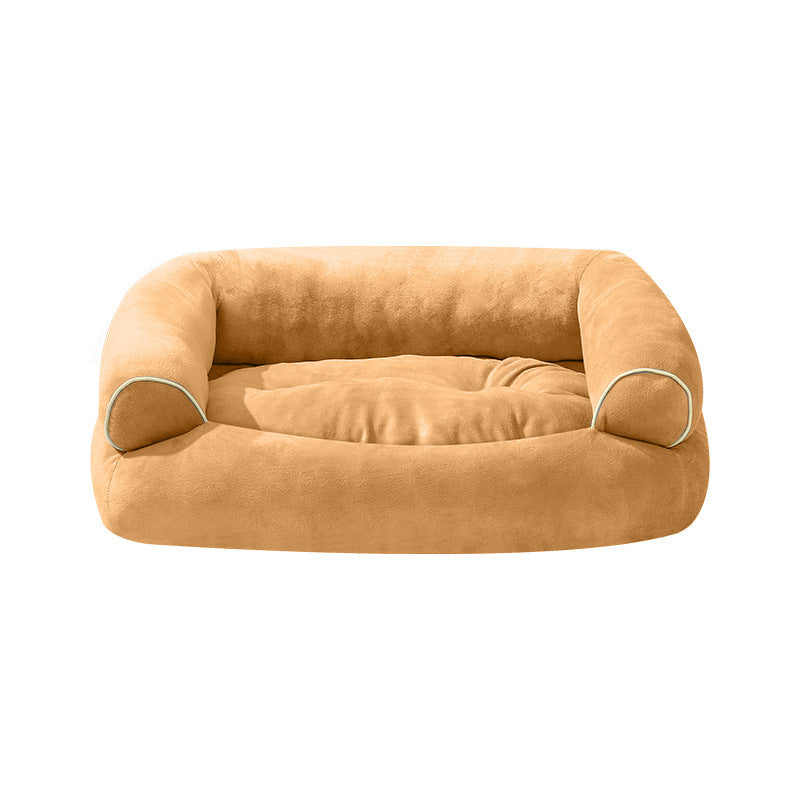 Velvet Pet Bed with Supportive Sides, Multiple Sizes