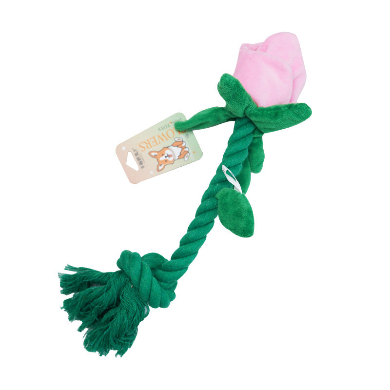 Cotton Rope Dog Toy, 35 cm – Red, Yellow, or Pink